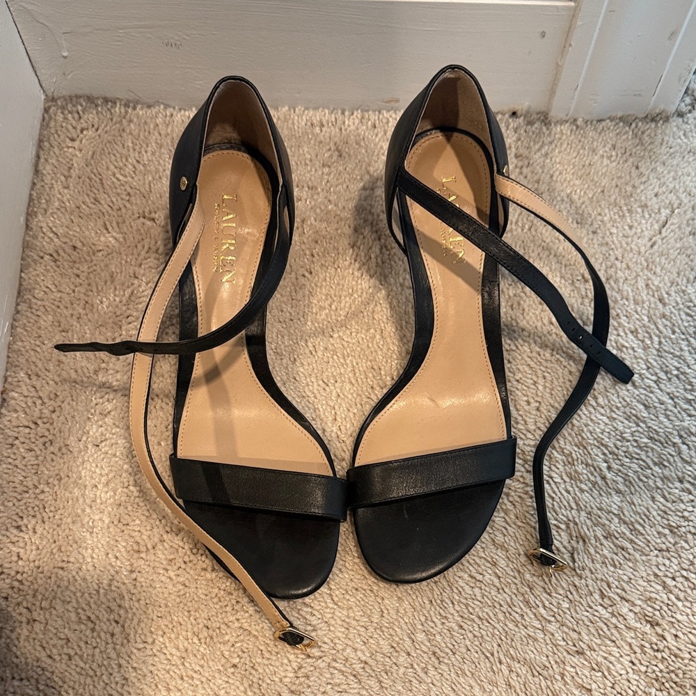 Lauren Ralph Lauren Black Ankle Strap Heels